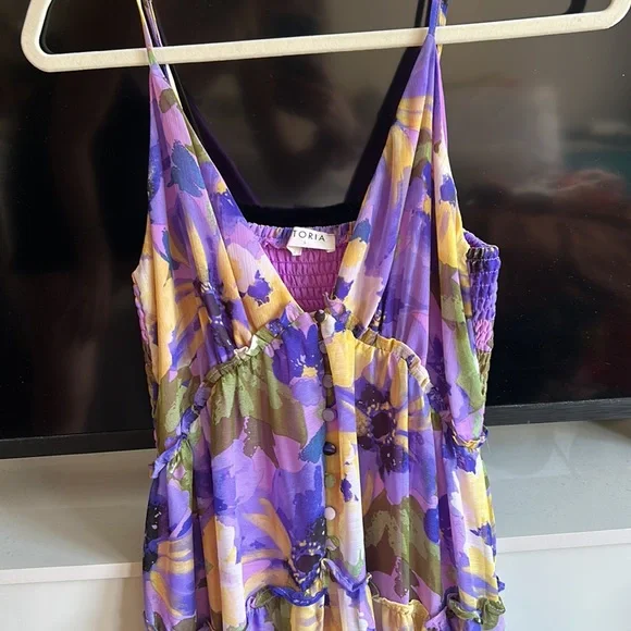 Purple floral dress. - Picture 3 of 6